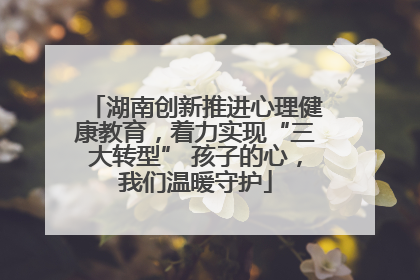 湖南创新推进心理健康教育，着力实现“三大转型” 孩子的心，我们温暖守护
