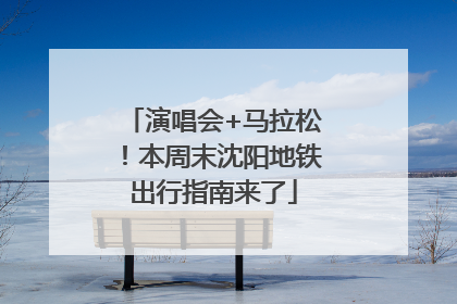 演唱会+马拉松！本周末沈阳地铁出行指南来了