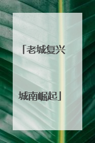 老城复兴 城南崛起