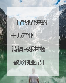 背兜背来的千万产业——清镇民乐村杨敏珍创业记