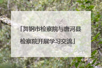 舞钢市检察院与唐河县检察院开展学习交流