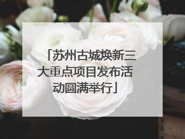 苏州古城焕新三大重点项目发布活动圆满举行