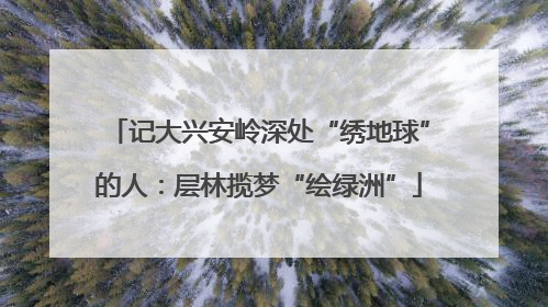 记大兴安岭深处“绣地球”的人：层林揽梦“绘绿洲”