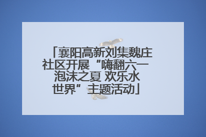 襄阳高新刘集魏庄社区开展“嗨翻六一 泡沫之夏 欢乐水世界”主题活动