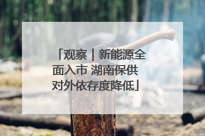观察｜新能源全面入市 湖南保供对外依存度降低
