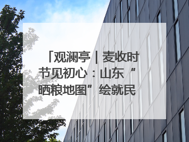观澜亭｜麦收时节见初心：山东“晒粮地图”绘就民生温暖画卷