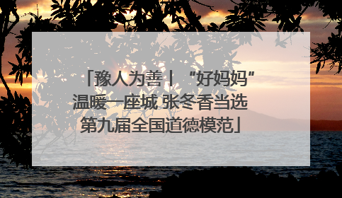 豫人为善丨“好妈妈”温暖一座城 张冬香当选第九届全国道德模范