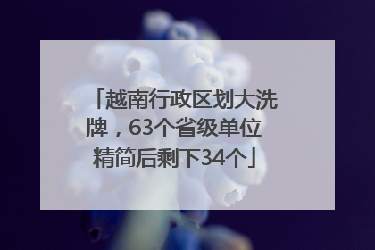 越南行政区划大洗牌，63个省级单位精简后剩下34个