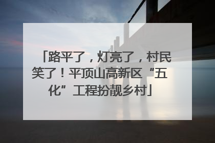 路平了，灯亮了，村民笑了！平顶山高新区“五化”工程扮靓乡村