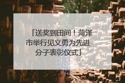 送奖到田间！菏泽市举行见义勇为先进分子表彰仪式