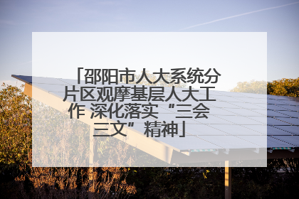 邵阳市人大系统分片区观摩基层人大工作 深化落实“三会三文”精神