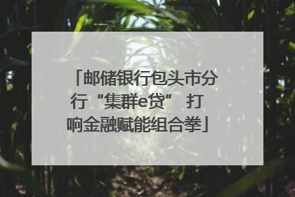 邮储银行包头市分行“集群e贷” 打响金融赋能组合拳