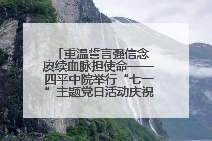 重温誓言强信念 赓续血脉担使命——四平中院举行“七一”主题党日活动庆祝建党104周年