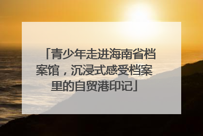 青少年走进海南省档案馆，沉浸式感受档案里的自贸港印记