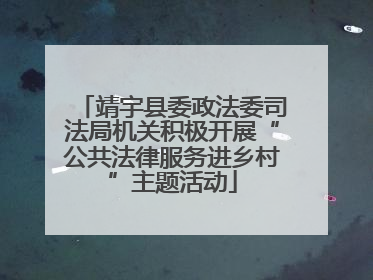 靖宇县委政法委司法局机关积极开展“公共法律服务进乡村”主题活动