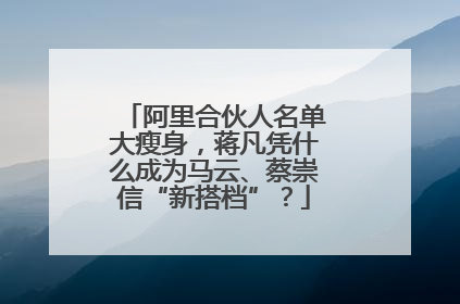 阿里合伙人名单大瘦身，蒋凡凭什么成为马云、蔡崇信“新搭档”？