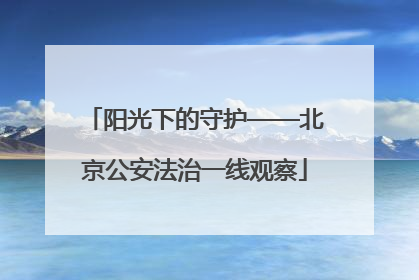 阳光下的守护——北京公安法治一线观察