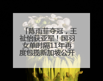 陈雨菲夺冠，王祉怡获亚军！国羽女单时隔11年再度包揽新加坡公开赛冠、亚军