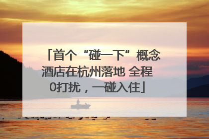 首个“碰一下”概念酒店在杭州落地 全程0打扰，一碰入住