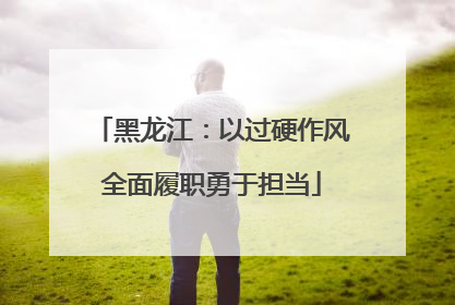 黑龙江：以过硬作风全面履职勇于担当