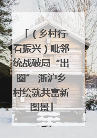 （乡村行·看振兴）毗邻统战破局“出圈” 浙沪乡村绘就共富新图景