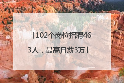 102个岗位招聘463人，最高月薪3万