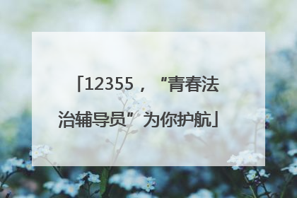 12355，“青春法治辅导员”为你护航