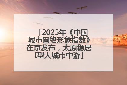 2025年《中国城市网络形象指数》在京发布，太原稳居I型大城市中游