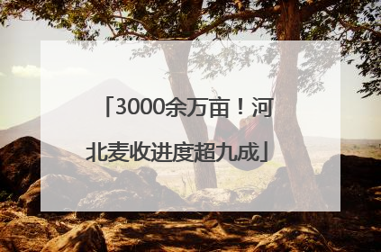 3000余万亩！河北麦收进度超九成