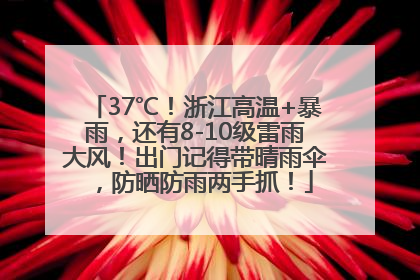 37℃！浙江高温+暴雨，还有8-10级雷雨大风！出门记得带晴雨伞，防晒防雨两手抓！