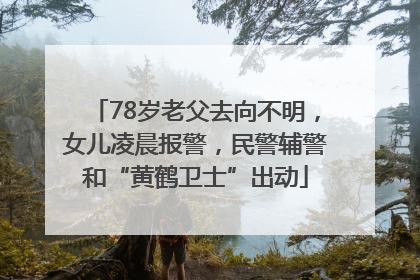 78岁老父去向不明，女儿凌晨报警，民警辅警和“黄鹤卫士”出动